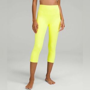Lululemon Align High-Rise Crop 21" Electric Lemon Sz 8